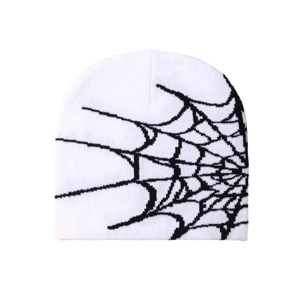 Beanie Cuffed Knit - Hip-hop Soft Spider Web Pattern Beanie