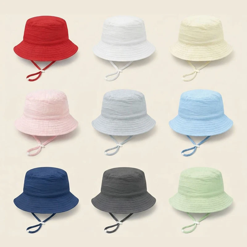 Muslin Baby Summer Hat Adjusta - Bucket Hat Cotton 评论和价格