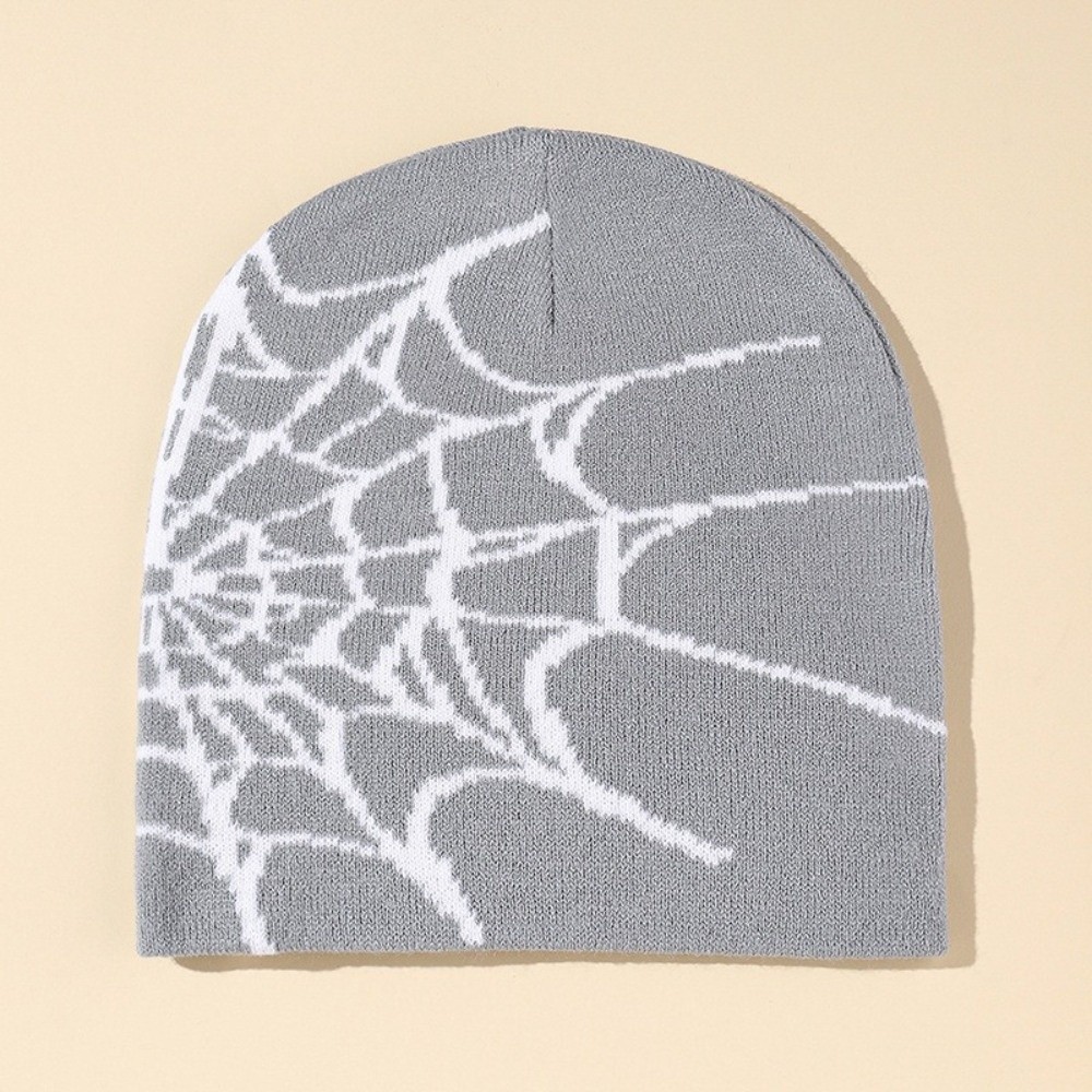 Hip-hop Soft Spider Web Patter - Beanie Cuffed Knit 评论和价格